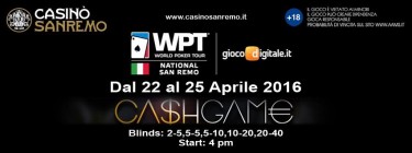 Sanremo come Las Vegas: per il WPTN fin dal pomeriggio cash game dal 2€/5€ al 20€/40€!